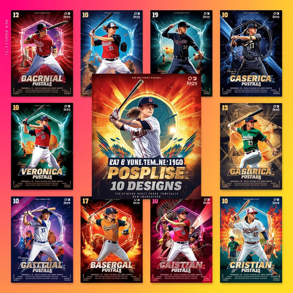 Editable Baseball Poster Template | Sports Team Canva Templates | Senior Night Poster | Athlete Photo Collage | Digital Download