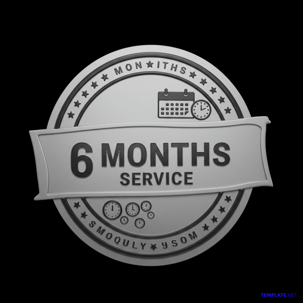 6 Months Service & Progression Badges