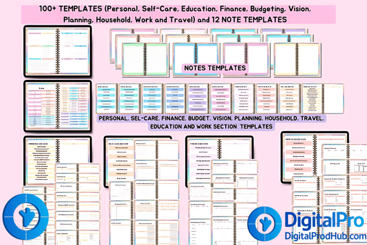 All - in - One Digital Planner 2025–2027 | 5000+ Stickers | 150 Covers | Hyperlinked PDF | iPad & Tablet Compatible | Free Yearly Updates - Digital Pro Hub