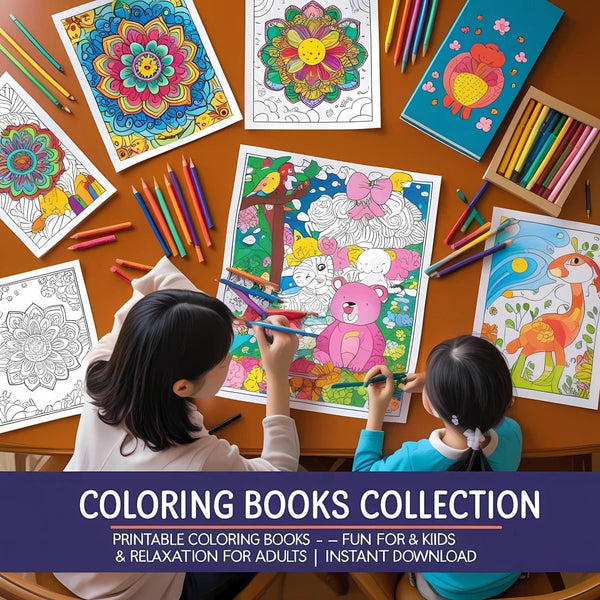 Coloring Books Collection – Printable Pages for Kids, Adults & All Skill Levels - Digital Pro Hub
