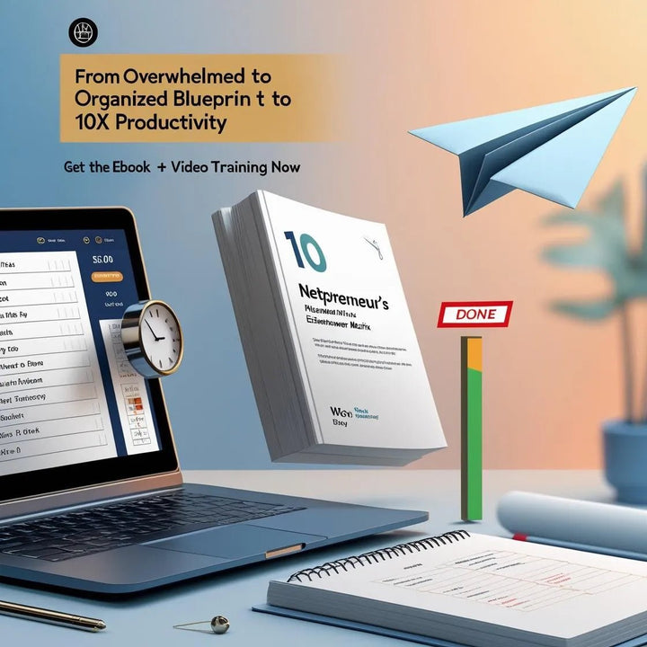 Overwhelmed? The Netpreneur’s Time Mastery Blueprint: Get 10X More Done in Half the Time (Ebook + Video Training) - Digital Pro Hub
