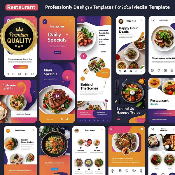 Restaurant Social Collection – Editable Instagram & TikTok Templates for Restaurants, Cafes & Food Brands - Digital Pro Hub