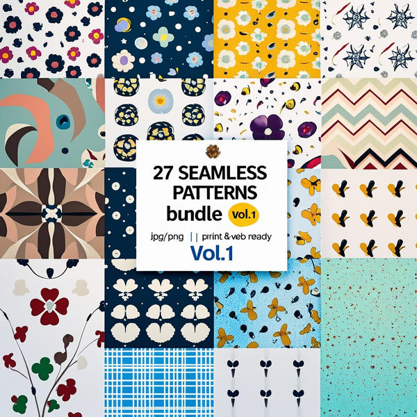 🧵 Seamless Pattern Bundle – 27 High - Quality Tileable Designs for Backgrounds & More - Digital Pro Hub