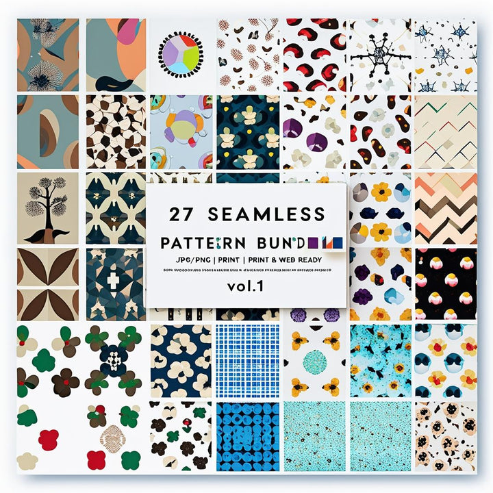 🧵 Seamless Pattern Bundle – 27 High - Quality Tileable Designs for Backgrounds & More - Digital Pro Hub