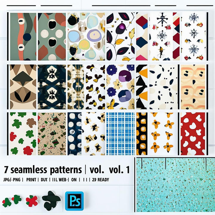🧵 Seamless Pattern Bundle – 27 High - Quality Tileable Designs for Backgrounds & More - Digital Pro Hub