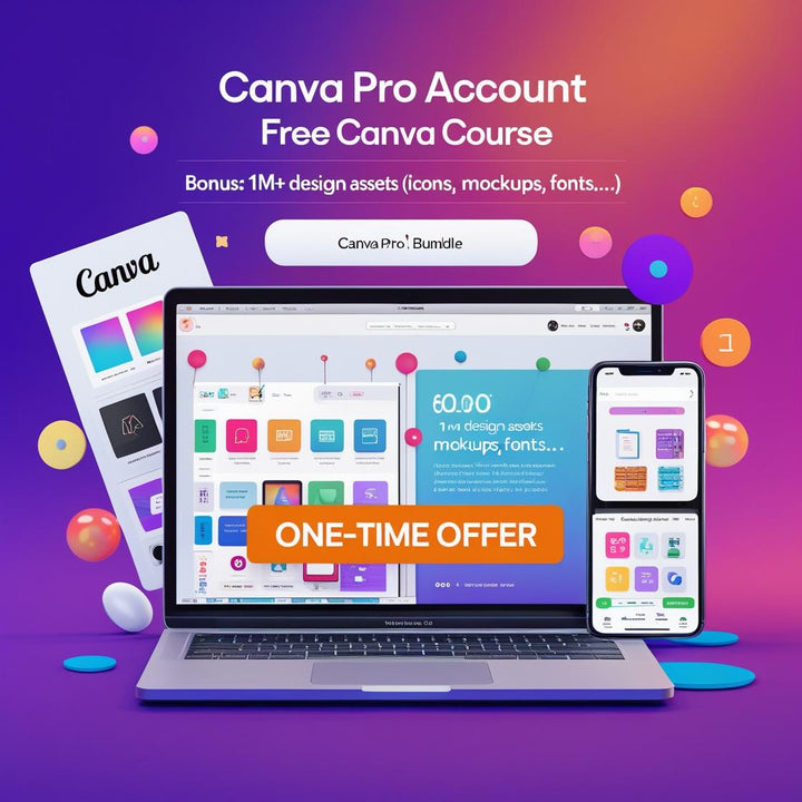 Ultimate Canva Pro Account + Free Course + 1M+ Design Assets - Digital Pro Hub